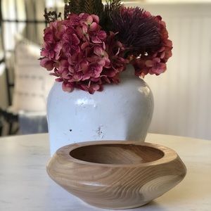 Vintage Signed Handcarved Wooden Bowl